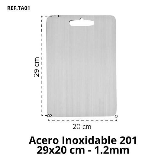 TABLA PARA PICAR EN ACERO 29 * 20 cm